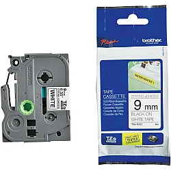 Consumable brother tze-s221 tape black on white, 9mm, 8m
