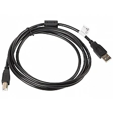 Кабел Lanberg  USB-A -> USB-B 2.0 1.8m, black ferrite