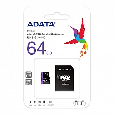 Memory card Adata 64GB MicroSDXC UHS-I CLASS 10 (1 adapter)