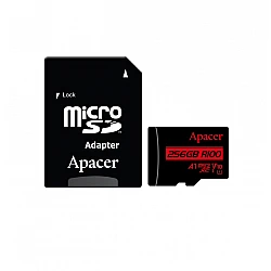 Карта памет Apacer 256GB microSDHC SDXC UHS-I U1 V10 A1 с адаптер