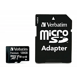 Карта памет Verbatim micro SDXC 128GB Class 10 (+ Adaptor)