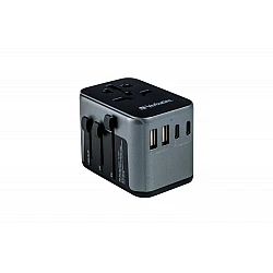 Адаптер Verbatim UTA-03 Universal Travel Adapter 1xUSB-C PD 30W & QC 3.0 / 2xUSB-C / 2xUSB-A