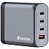 Зарядно устройство Verbatim GNC-140 GaN 4 Port 140W USB A/C