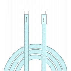 Кабел Verbatim Sync & Charge SoftTouch, USB‑C към USB‑C, 100W, 120 cm, син