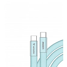 Verbatim Sync & Charge SoftTouch cable, USB‑C to USB‑C, 100W, 120 cm, blue