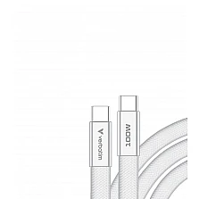 Verbatim Sync & Charge SoftTouch cable, USB‑C to USB‑C, 100W, 120 cm, white