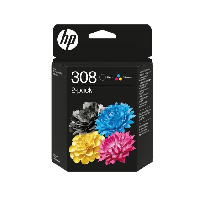 Мастило за принтер HP 308 Black/Tri-Color Original Ink Cartridge Combo 2-Pack