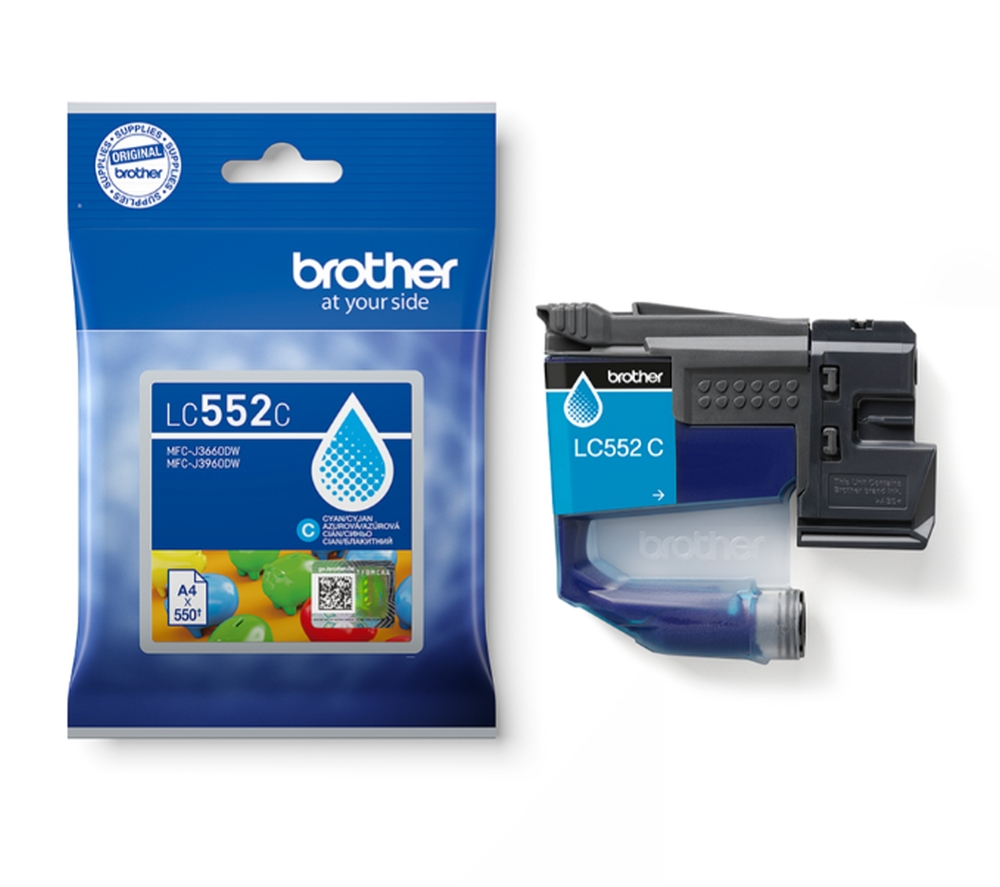 Мастило за принтер Brother LC‑552 Cyan Ink Cartridge