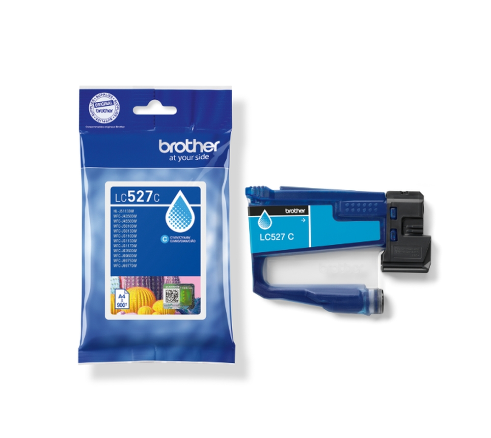 Brother LC527C cyan ink for MFCJ5010DW/MFCJ5110DW, up to 900 pages