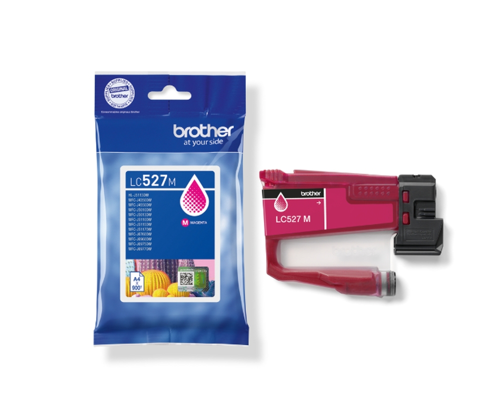 Brother LC527M magenta ink for MFCJ5010DW/MFCJ5110DW, up to 900 pages