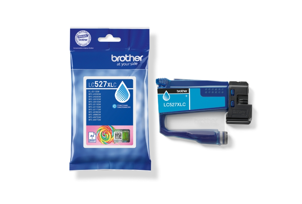 Brother LC527XLC cyan ink for MFCJ5010DW/MFCJ5110DW, up to 2000 pages