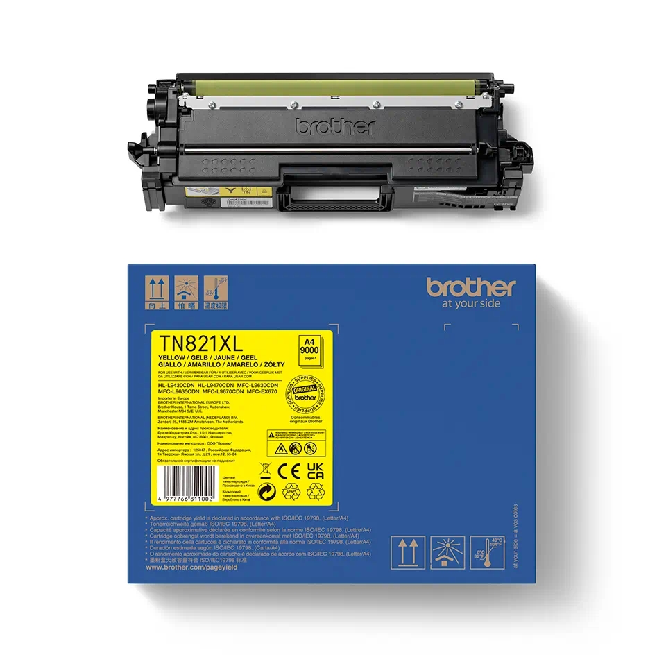 Тонер касета Brother TN-821XLY Yellow High Yield
