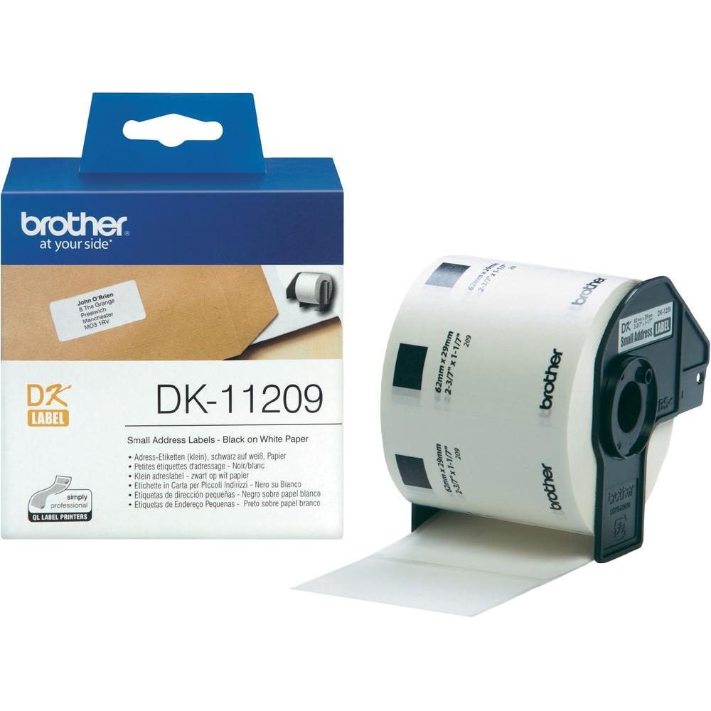 Консуматив Brother DK-11209, 29mm x62mm (Black on White)