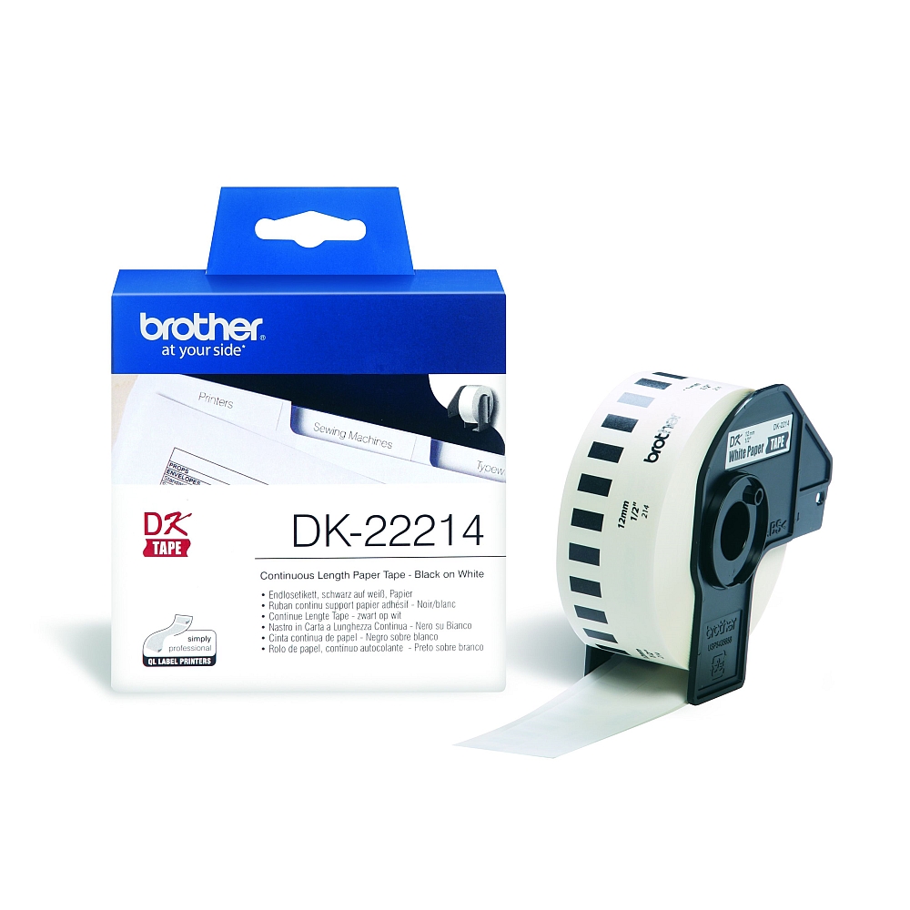 Консуматив Brother DK-22214 12mm x 30.48m, Black on White
