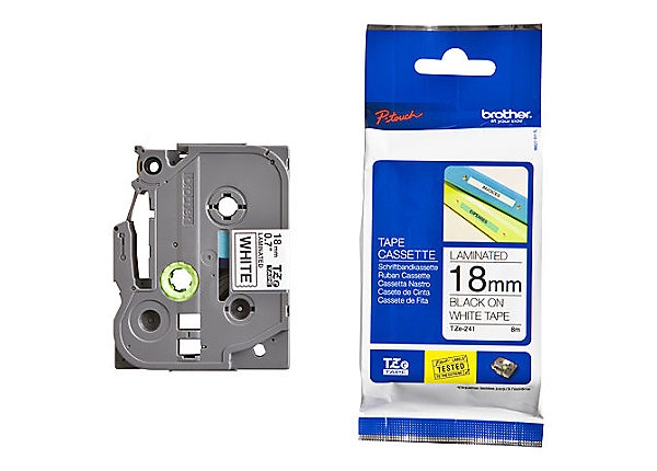 Консуматив Brother TZe-241 Tape Black on White, 18mm