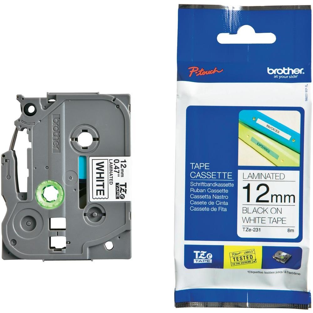 Консуматив Brother TZe-231 Tape Black on White Laminated 12mm