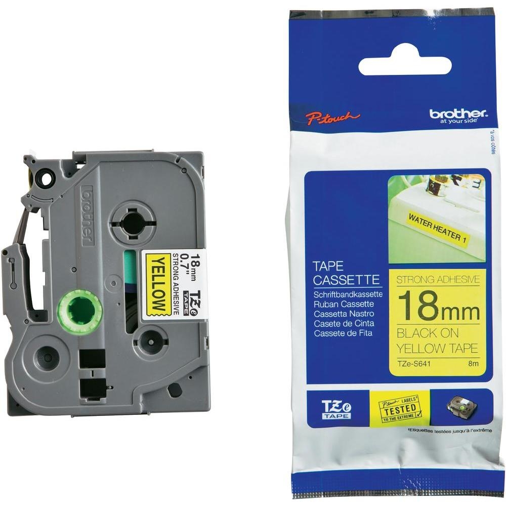 Консуматив Brother TZe-S641 Tape Black on Yellow 18mm, 8m