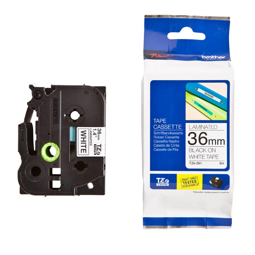 Consumable brother tze-261 tape black on white 36mm, 8m