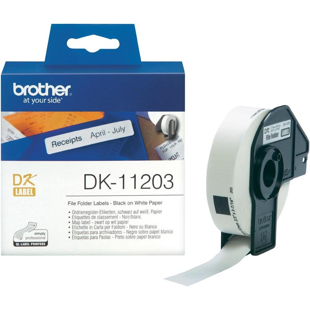 Консуматив Brother DK-11203, 17mm x 87mm (Black on White)
