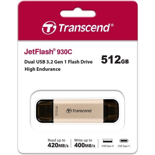 Memory transcend 512gb, usb3.2, pen drive, tlc, high speed, type-c