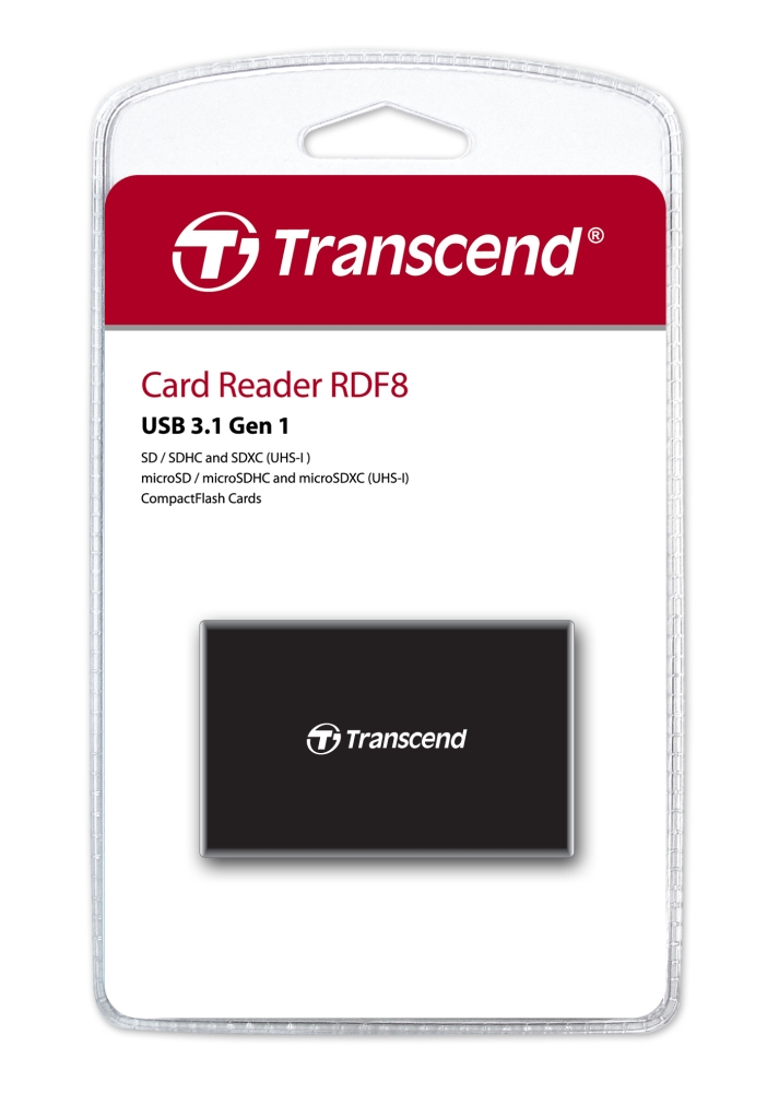Card reader transcend all-in-1multimemory, usb 3.0/3.1, black