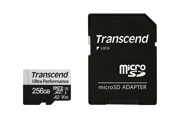 Memory transcend 256gb microsd w/ adapter uhs-i u3 a2