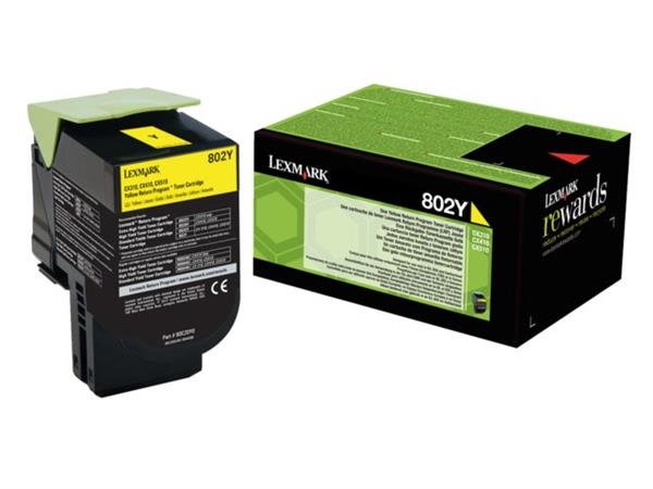 Toner cartridge lexmark 802y yellow