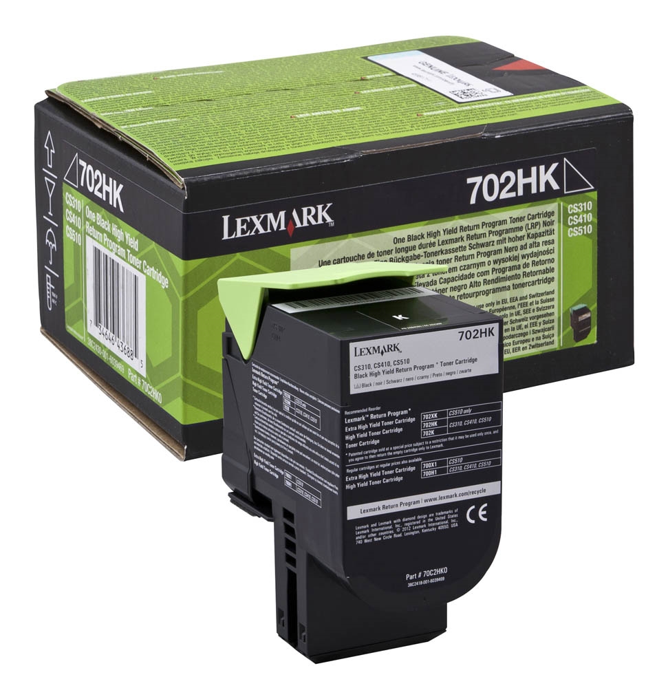Toner cartridge lexmark 702hk black high yield