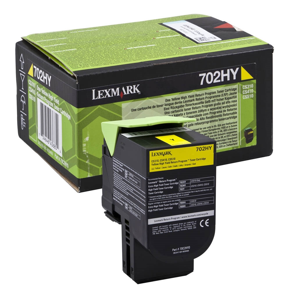 Toner cartridge lexmark 702hy yellow high yield