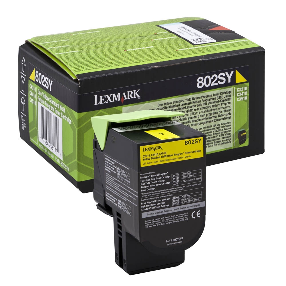 Toner cartridge lexmark 802sy yellow standard yield