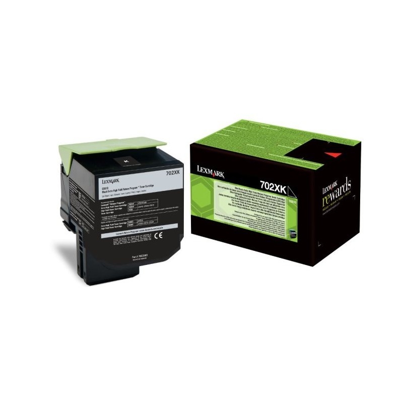 Toner cartridge lexmark 702xk black extra high yield