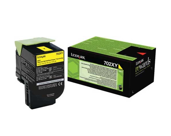 Toner cartridge lexmark 702xy yellow extra high yield