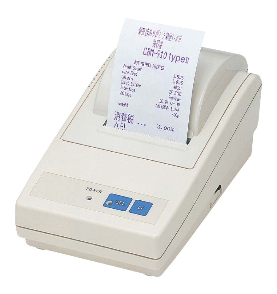 Citizen cbm-910ii dot matrix impact printer; serial; external 230v psu; 40 col.; White