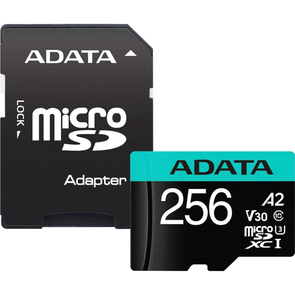 Карта памет Adata 256GB MicroSDXC UHS-I U3 V30S A2 (1 adapter)
