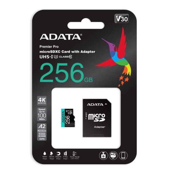 Карта памет Adata 256GB MicroSDXC UHS-I U3 V30S A2 (1 adapter)