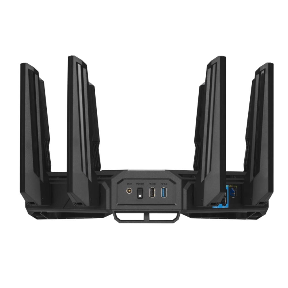 Рутер Asus ROG Rapture GT-BE98 Quad-Band Quad-Core 2.6GHz 256MB/2GB Flash/RAM 10G 2.5G порт AiProtection Pro RGB черен