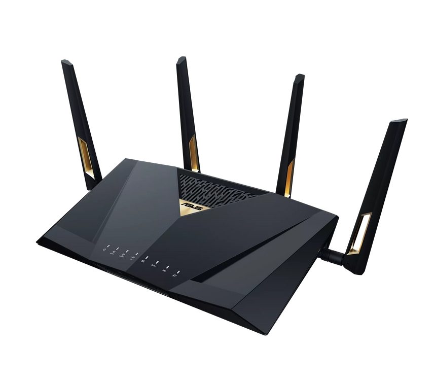 Рутер Asus RT-BE88U Gaming Wireless Dual-Band Quad-Core 2.6GHz 256MB/2GB Flash/RAM 10G SFP+ 2.5G порт AiProtection Pro черен