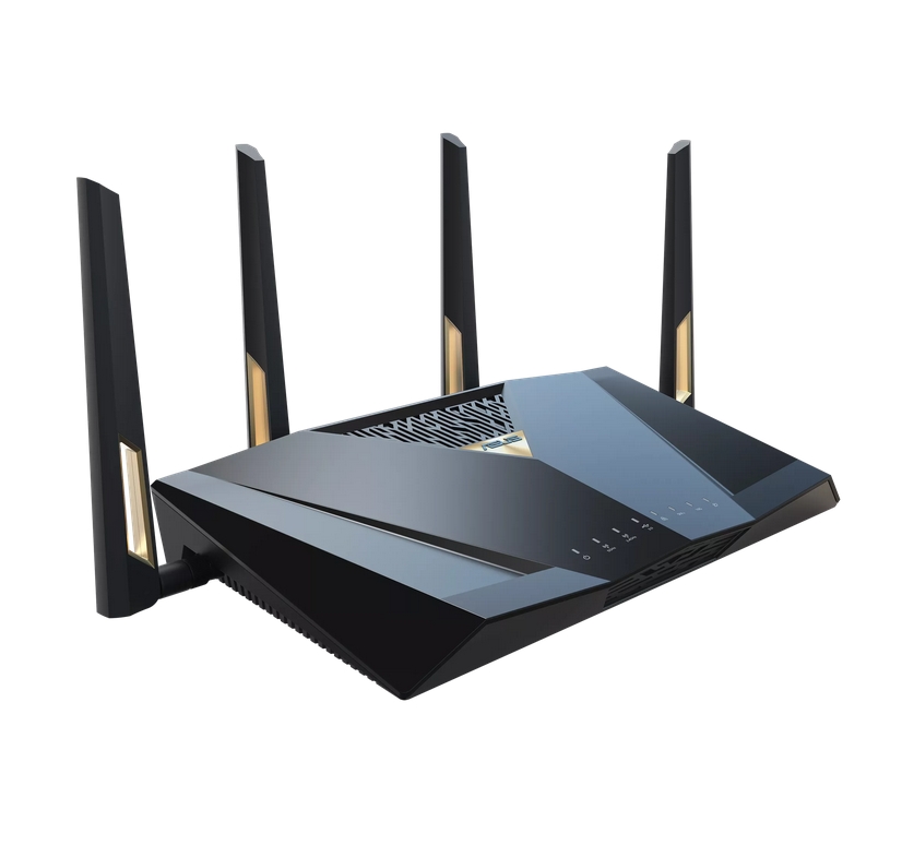 Рутер Asus RT-BE88U Gaming Wireless Dual-Band Quad-Core 2.6GHz 256MB/2GB Flash/RAM 10G SFP+ 2.5G порт AiProtection Pro черен