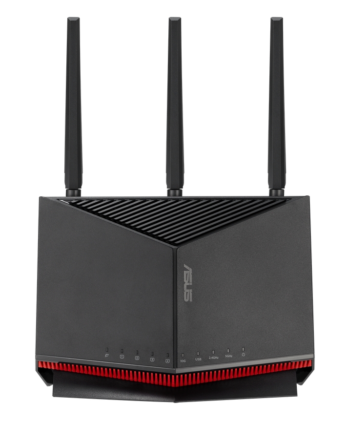 Asus RT-BE86U Gaming Wireless Router Dual-Band Quad-Core 2.6GHz 256MB/1GB Flash/RAM 10G 2.5G Port AiProtection Pro Black
