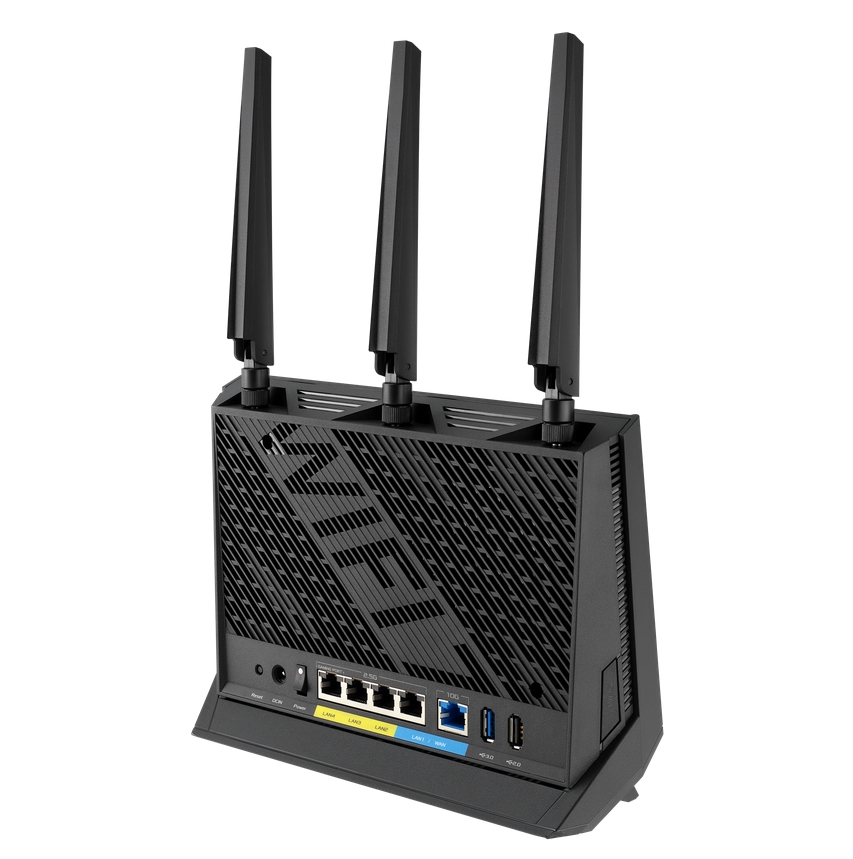 Asus RT-BE86U Gaming Wireless Router Dual-Band Quad-Core 2.6GHz 256MB/1GB Flash/RAM 10G 2.5G Port AiProtection Pro Black