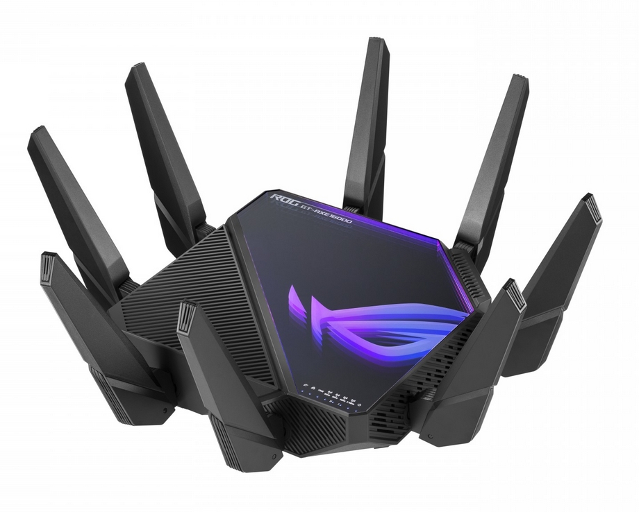 Рутер Asus ROG Rapture GT-AXE16000 Gaming Wireless Quad-Band Quad-Core 2.0GHz 256MB/2GB Flash/RAM 10G SFP+ AiProtection Pro черен