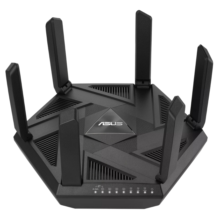 Рутер Asus RT-AXE7800 Gaming Wireless Tri-Band Quad-Core 1.7GHz 256MB/512MB Flash/RAM 2.5G порт AiProtection Pro черен