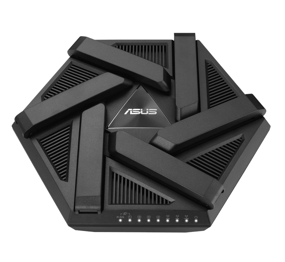 Рутер Asus RT-AXE7800 Gaming Wireless Tri-Band Quad-Core 1.7GHz 256MB/512MB Flash/RAM 2.5G порт AiProtection Pro черен