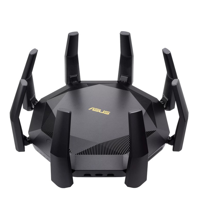 Рутер Asus RT-AX89X Wireless Dual-Band Quad-Core 2.2GHz 256MB/1GB Flash/RAM 10G SFP+ AiProtection Pro черен