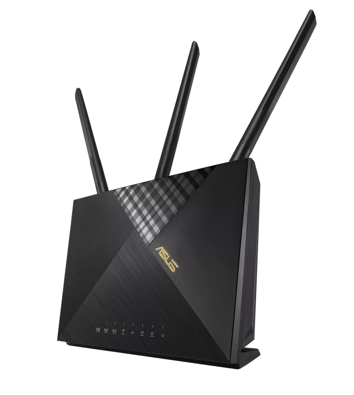 Рутер Asus 4G-AX56 Wireless 4G+ Cat6 LTE до 300Mbps 128MB/512MB Flash/RAM AiProtection Classic черен