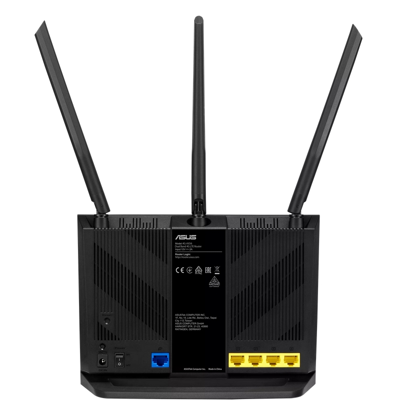 Рутер Asus 4G-AX56 Wireless 4G+ Cat6 LTE до 300Mbps 128MB/512MB Flash/RAM AiProtection Classic черен