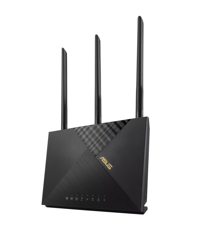 Рутер Asus 4G-AX56 Wireless 4G+ Cat6 LTE до 300Mbps 128MB/512MB Flash/RAM AiProtection Classic черен