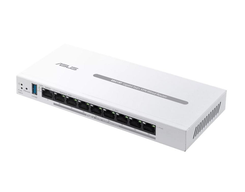 Рутер Asus ExpertWiFi EBG19P Business Wired Gigabit PoE+ VPN 8 PoE+ порта SDN USB3.2 бял
