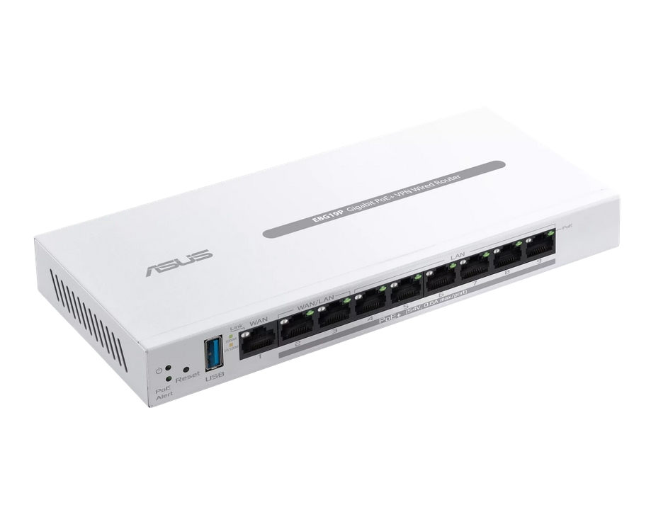 Рутер Asus ExpertWiFi EBG19P Business Wired Gigabit PoE+ VPN 8 PoE+ порта SDN USB3.2 бял