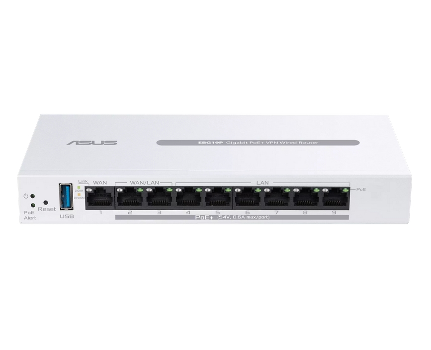Рутер Asus ExpertWiFi EBG19P Business Wired Gigabit PoE+ VPN 8 PoE+ порта SDN USB3.2 бял